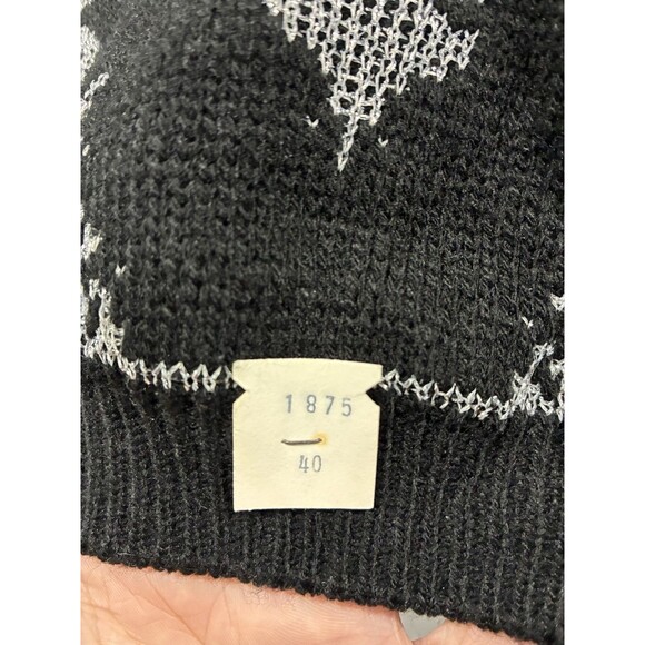 NOS VTG 80s ROSE Black Silver Lurex Turtleneck Sweater NWT USA Made Size 20W/XXL - Picture 3 of 10